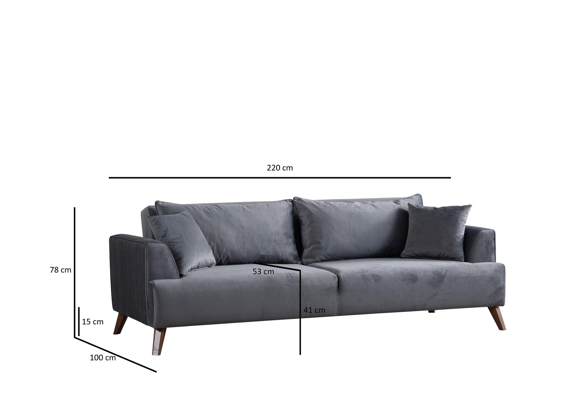 Buhara 3-Sitzer Sofa Dunkelgrau 9
