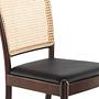 Chair Rattan Faux Leather Black 4