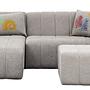 Beyza Sofa Récamiere Links mit Hocker Hellgrau 8