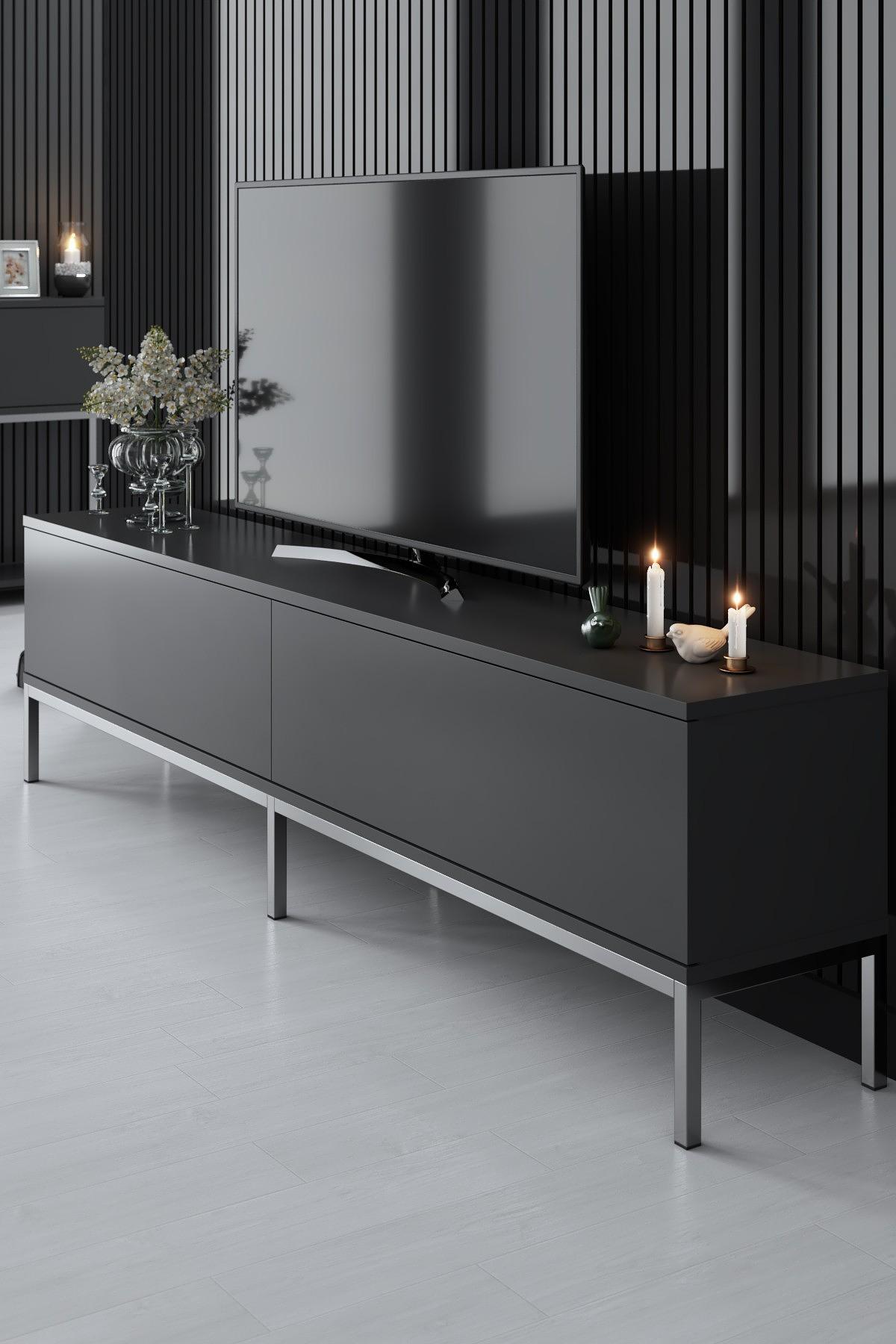 Lord Lowboard Holzfurnier Anthrazit Silber 3