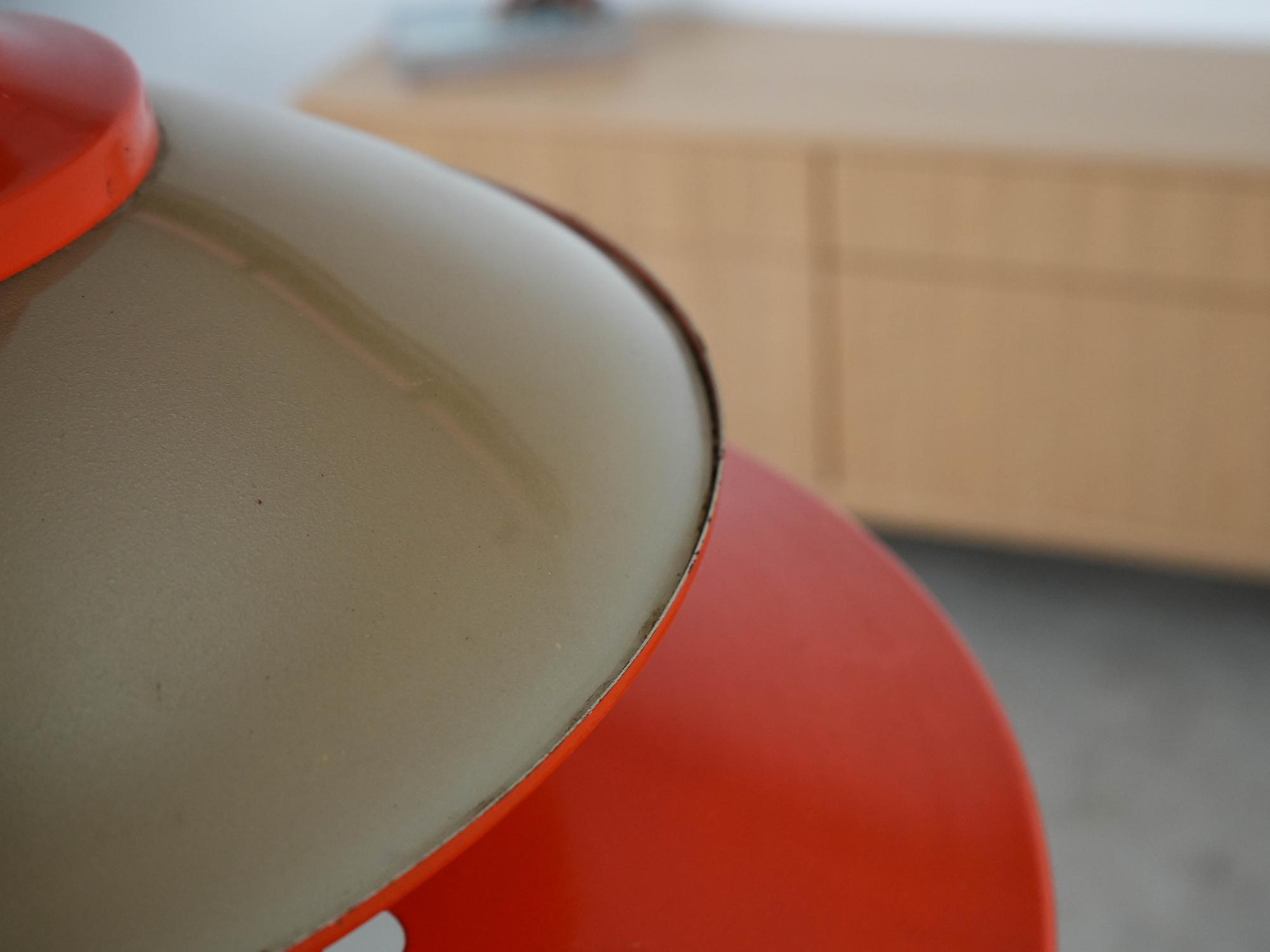 Hanging lamp Metal Orange 1970s 10