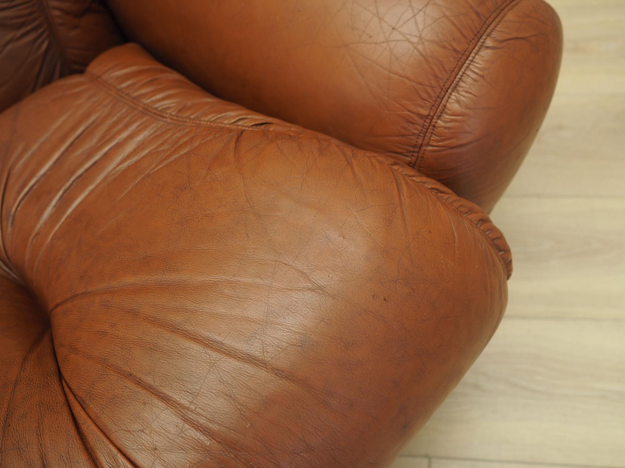 Sessel Leder Braun 1970er Jahre 10