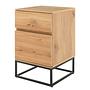 Nachtkommode NOZZA mit 1 Tür Echt holzfurnier Eisen Schwarz 0