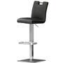 Barhocker Leder Edelstahl Schwarz 0