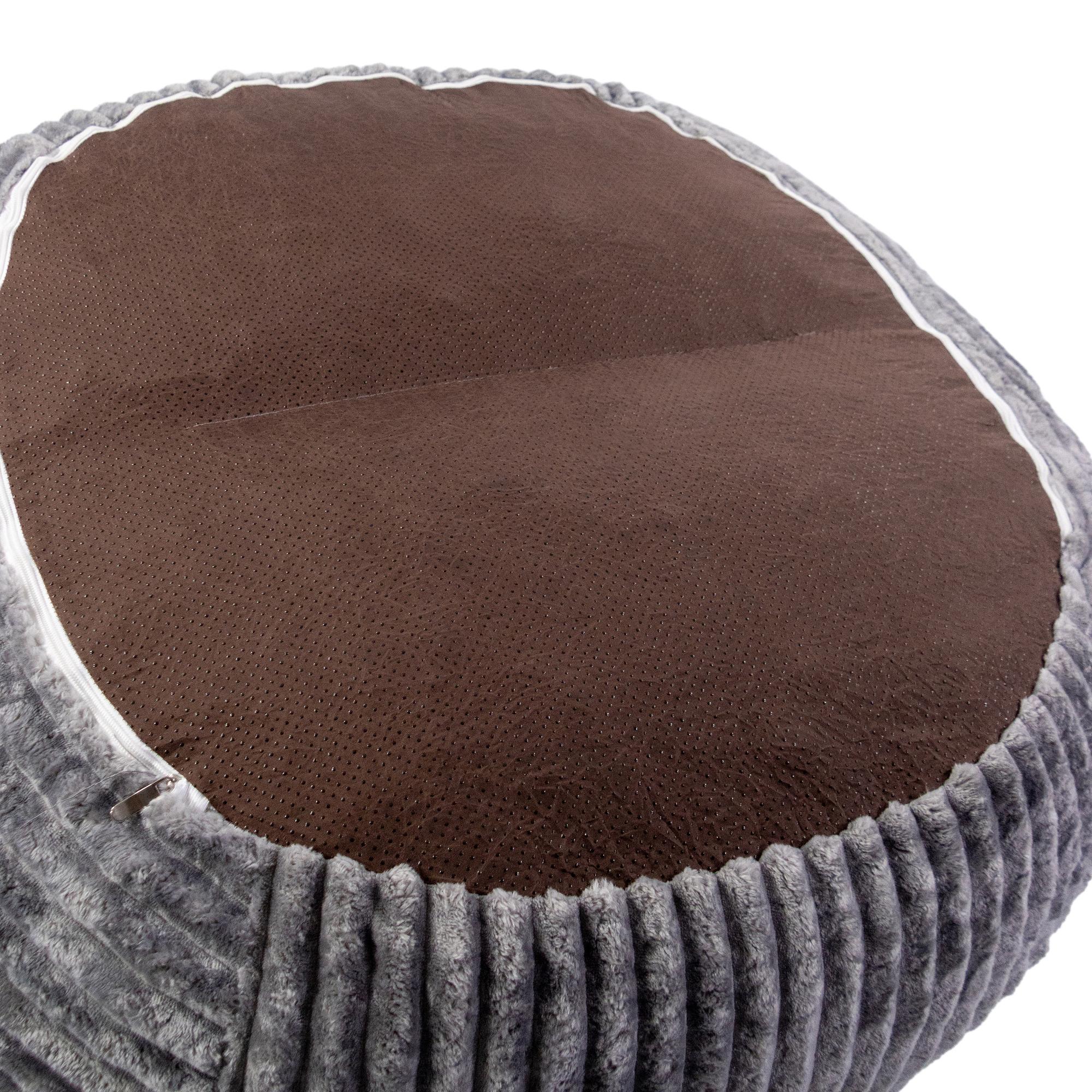 Sitzolo R Pouf a sacco velluto a coste tessuto grigio 6