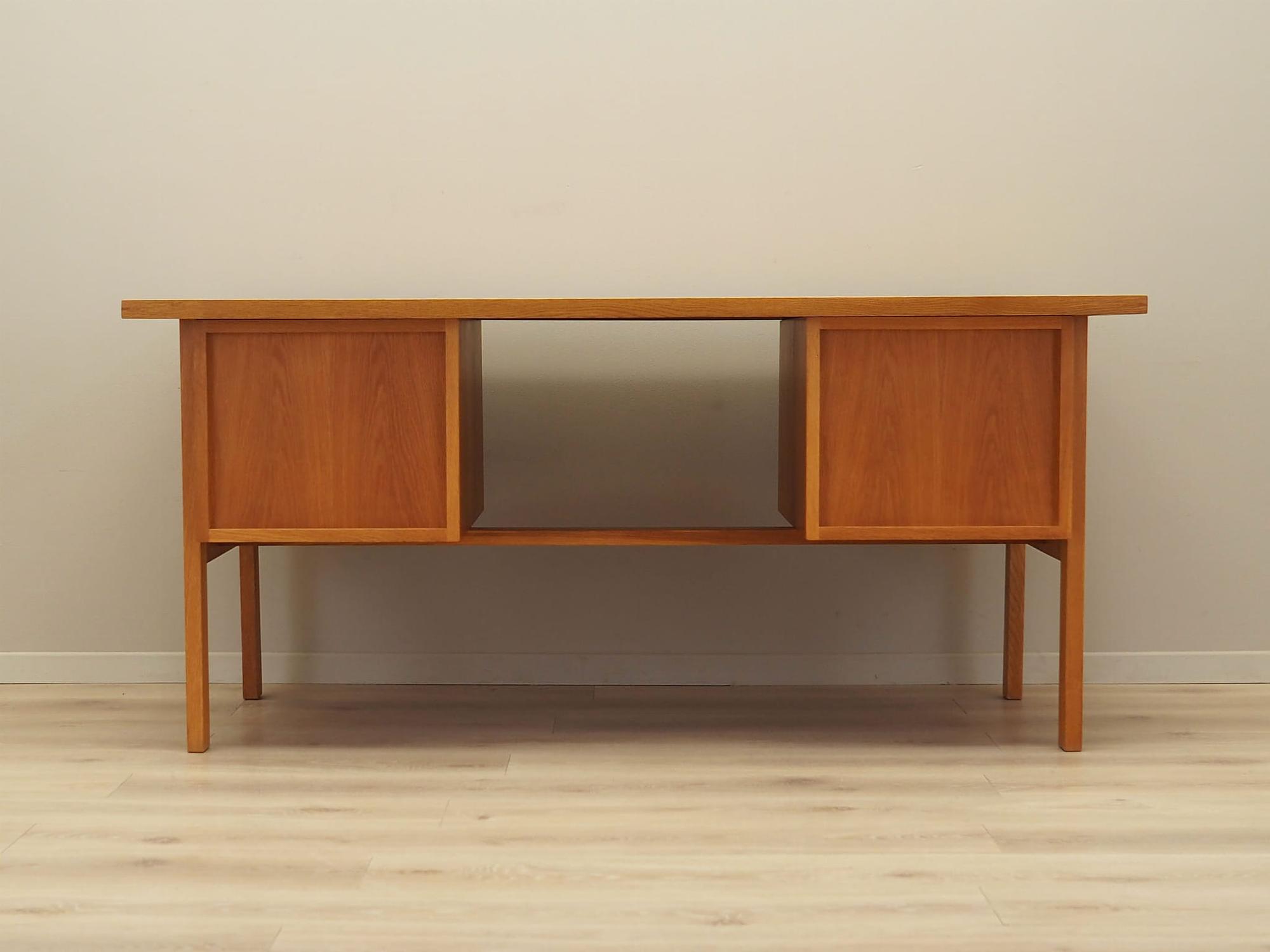 Vintage Desk Ash Wood Brown 1960s 11