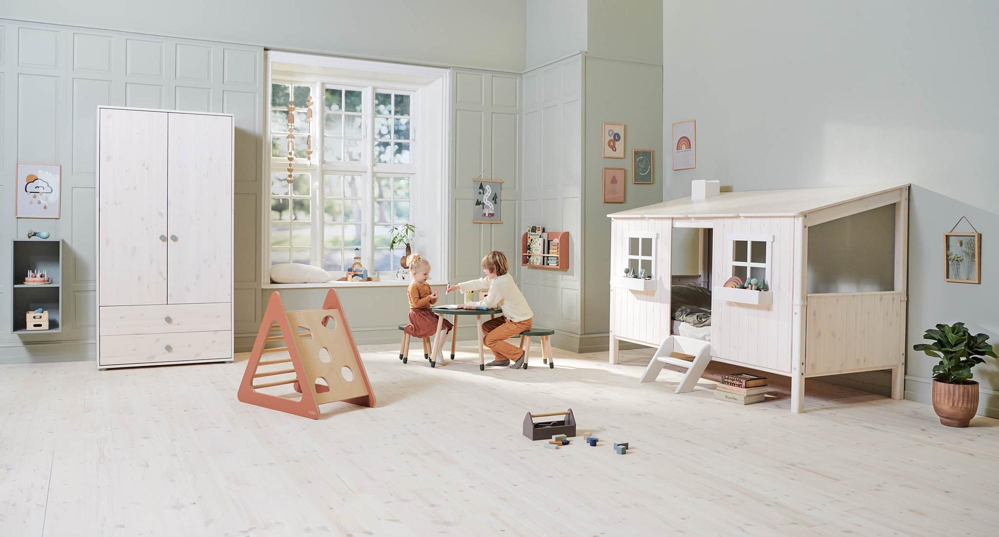 Dots Kinderregal Holz Cream 1 Boden 2