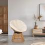 Weavora Papasansessel Drehbar mit Kissen Beige 4