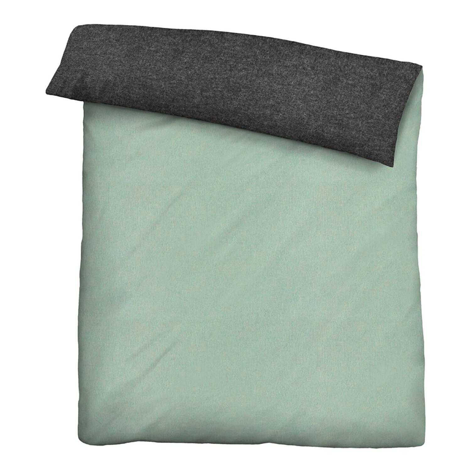 Bed linen Melange flannel Green 135x200cm Pillow 80x80cm 3