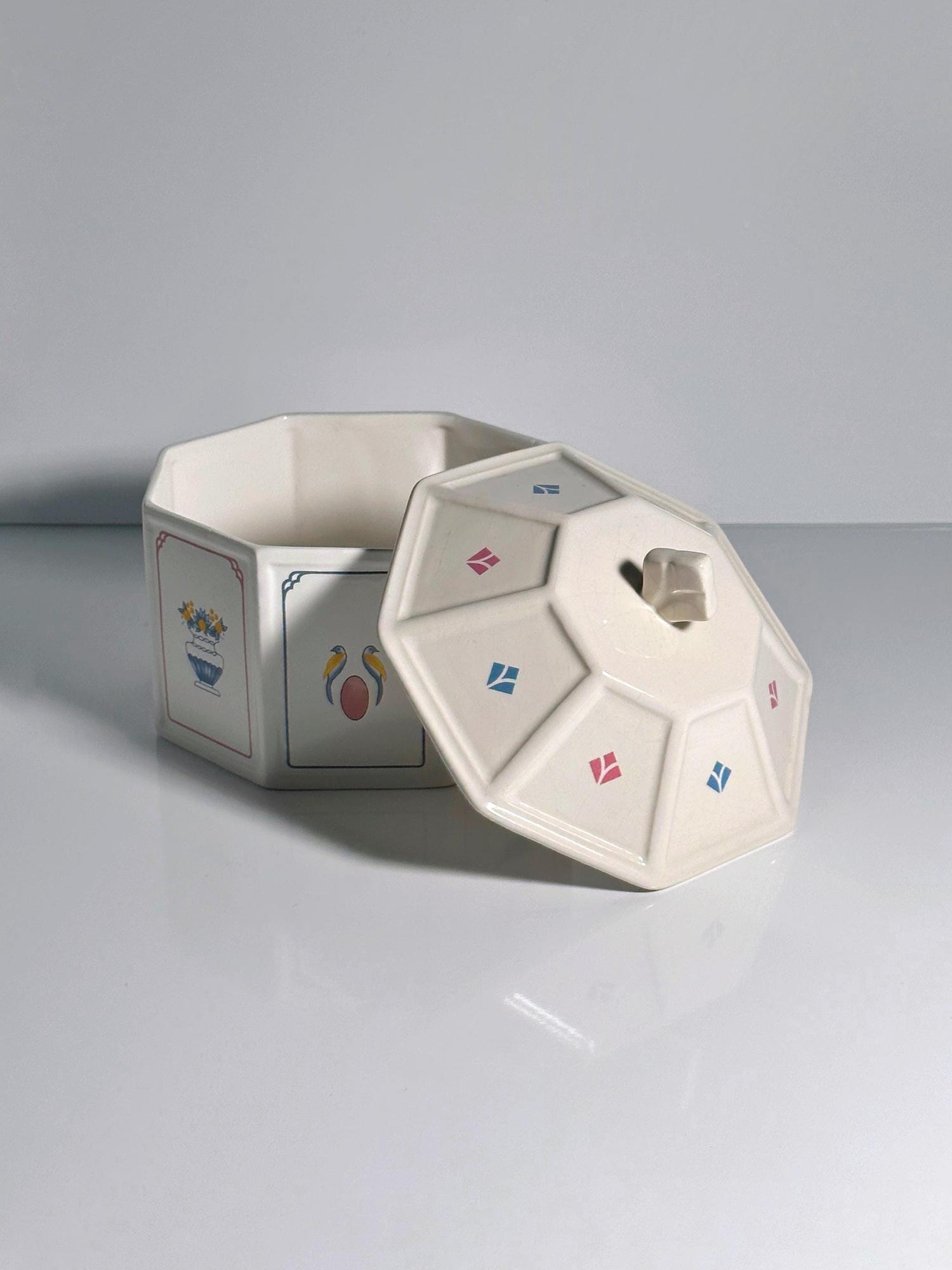 Art Deco Revival Keksdose Keramik 1990er Jahre 4