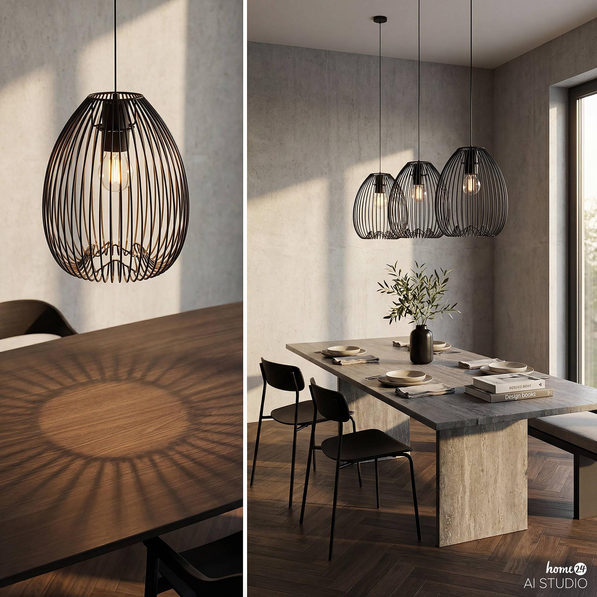 Pendant light ROCAR iron 1-light Black 3