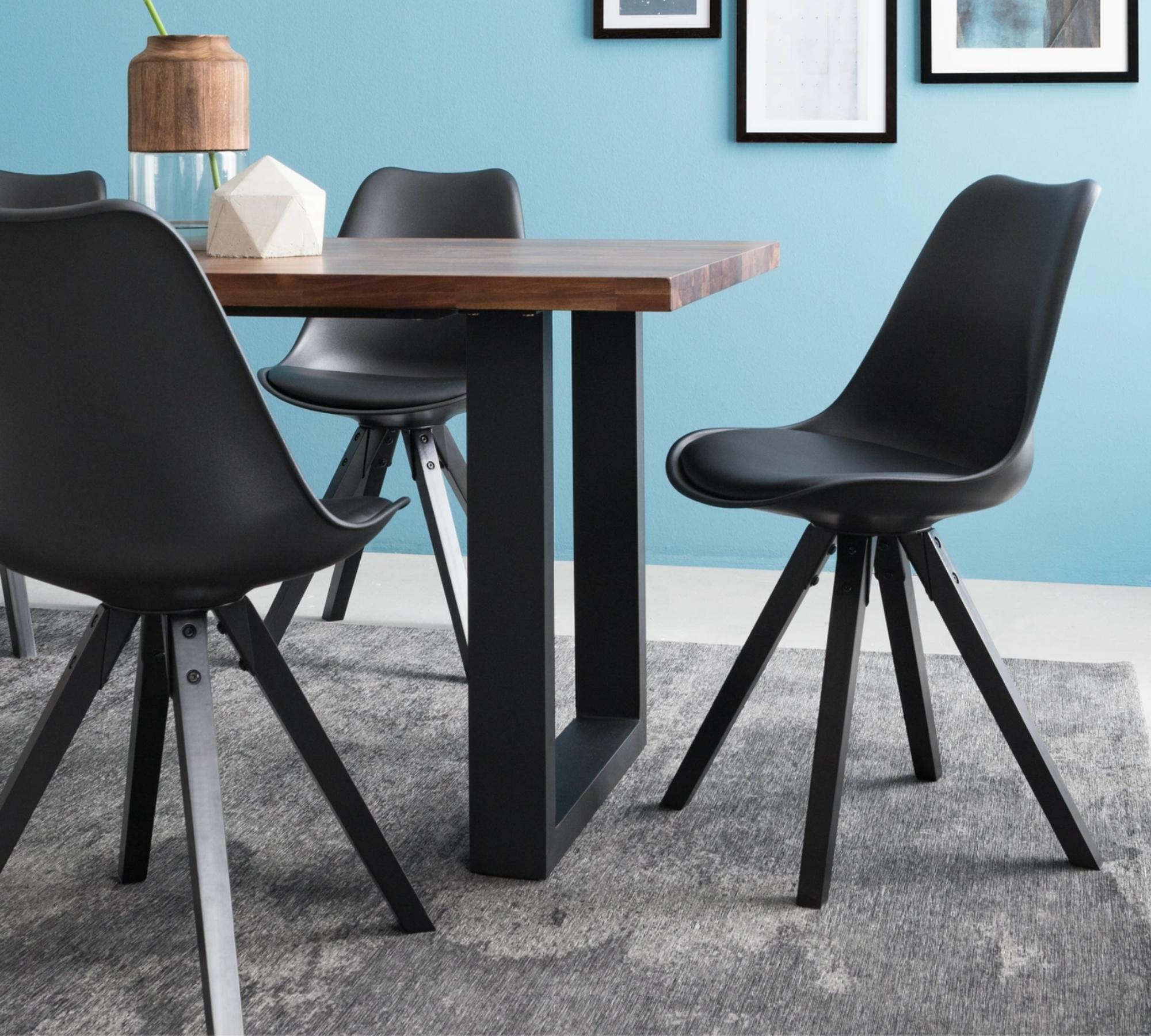 2x Scandi-Style Esszimmerstuhl Schwarz 6