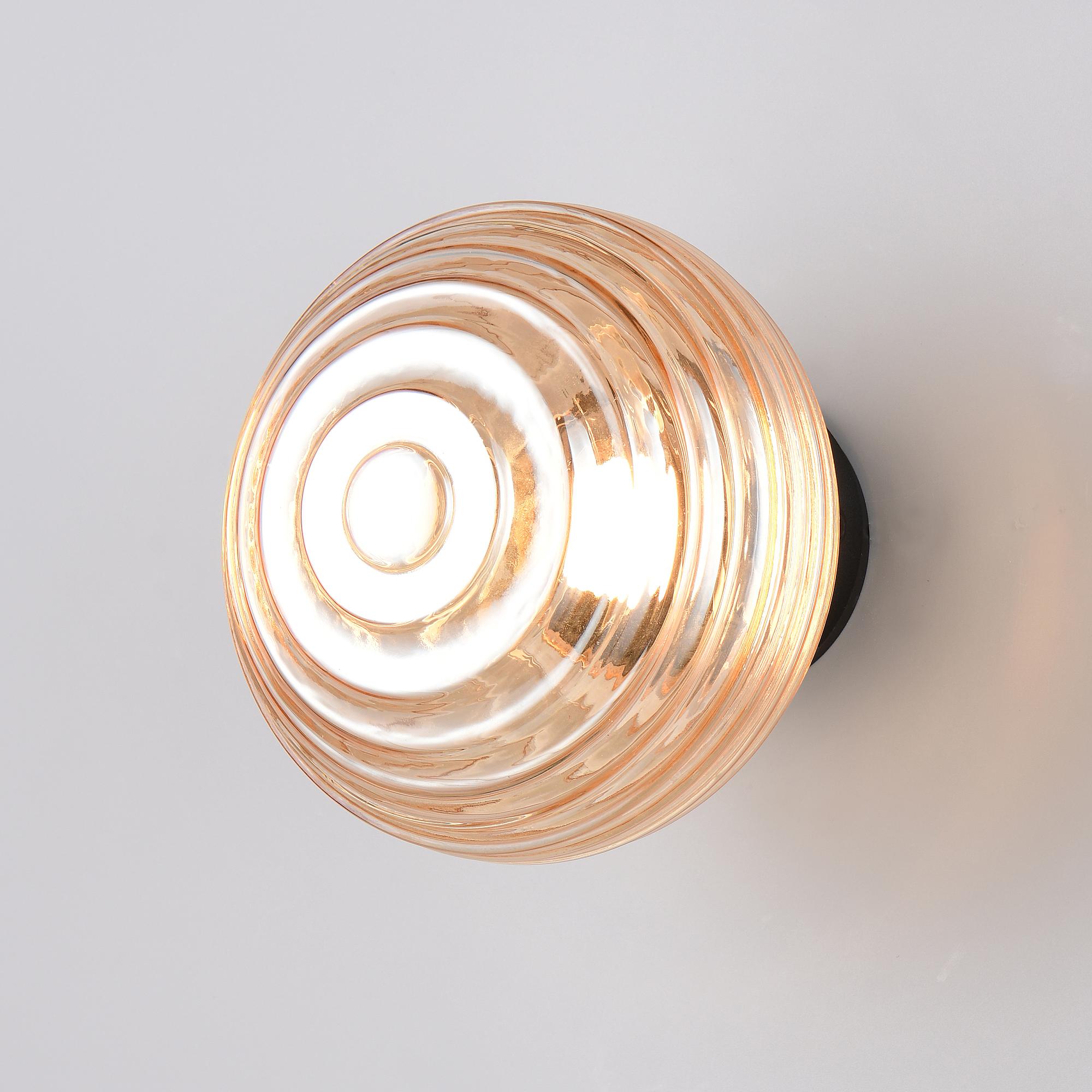 1-Flammig Earl LED-Wandleuchte Farbglas Eisen Orange 1