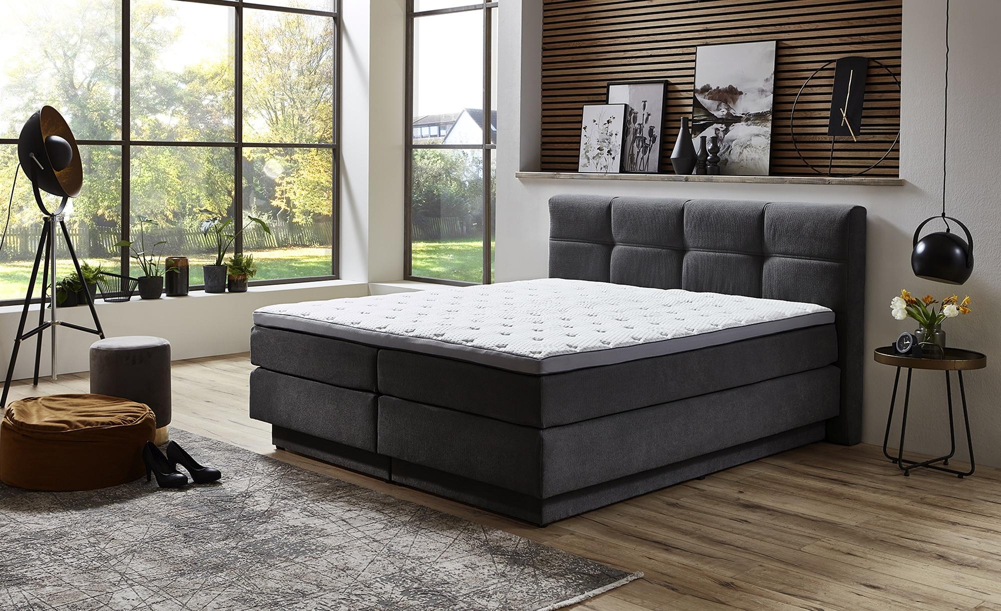 Chicago Boxspringbett mit Bettkasten & Topper Grau 4