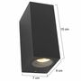 Outdoor LED Wandleuchte 2-flammig Aluminium 4