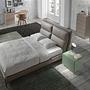 Doppelbett Kunstleder Grau 2