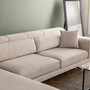 Sofa Récamiere Links Polyester Holz Beige 1