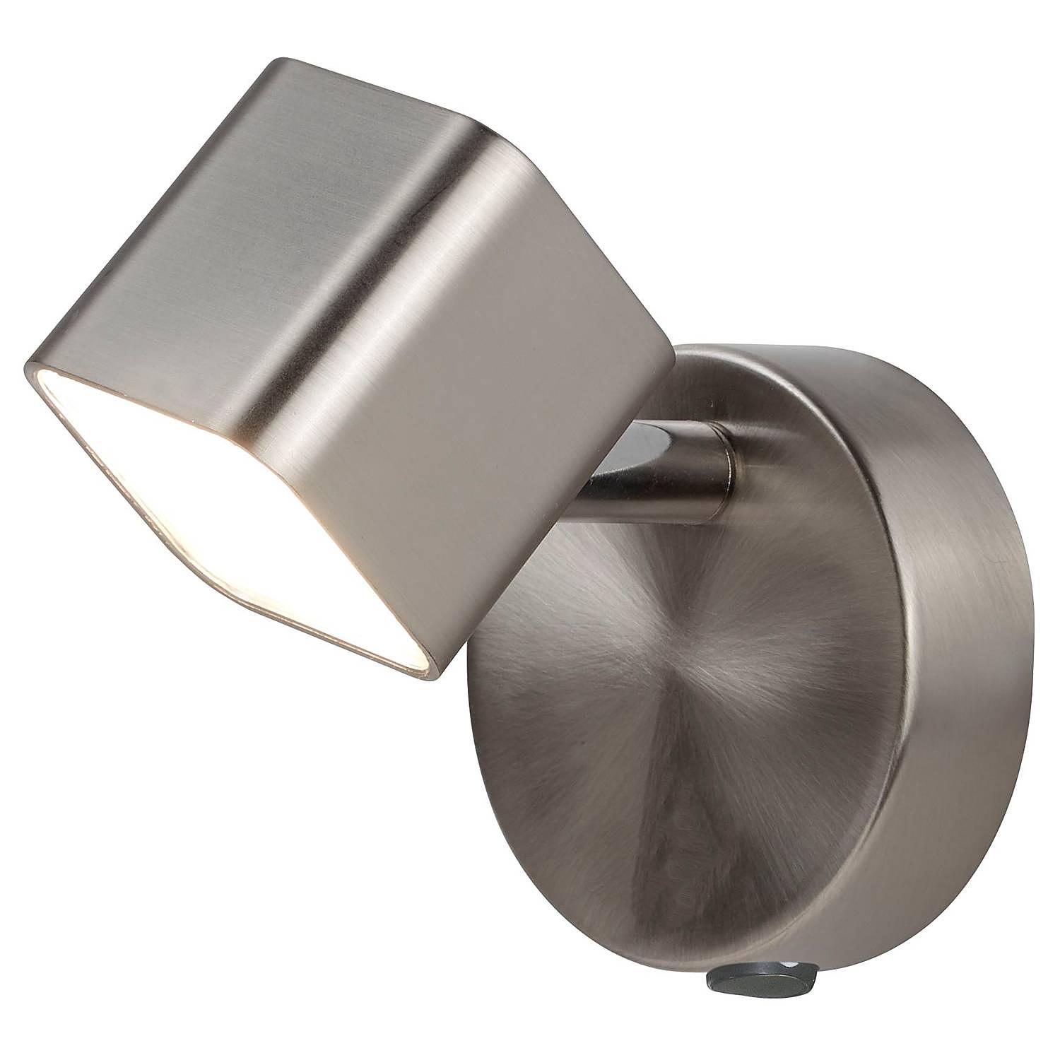 Quad Wandleuchte Stahl Silber 0