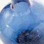 Gecrackelte Kugelvase Glas Blau 2