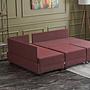 Fly Ecksofa Links mit 2 Hockern Rot 2