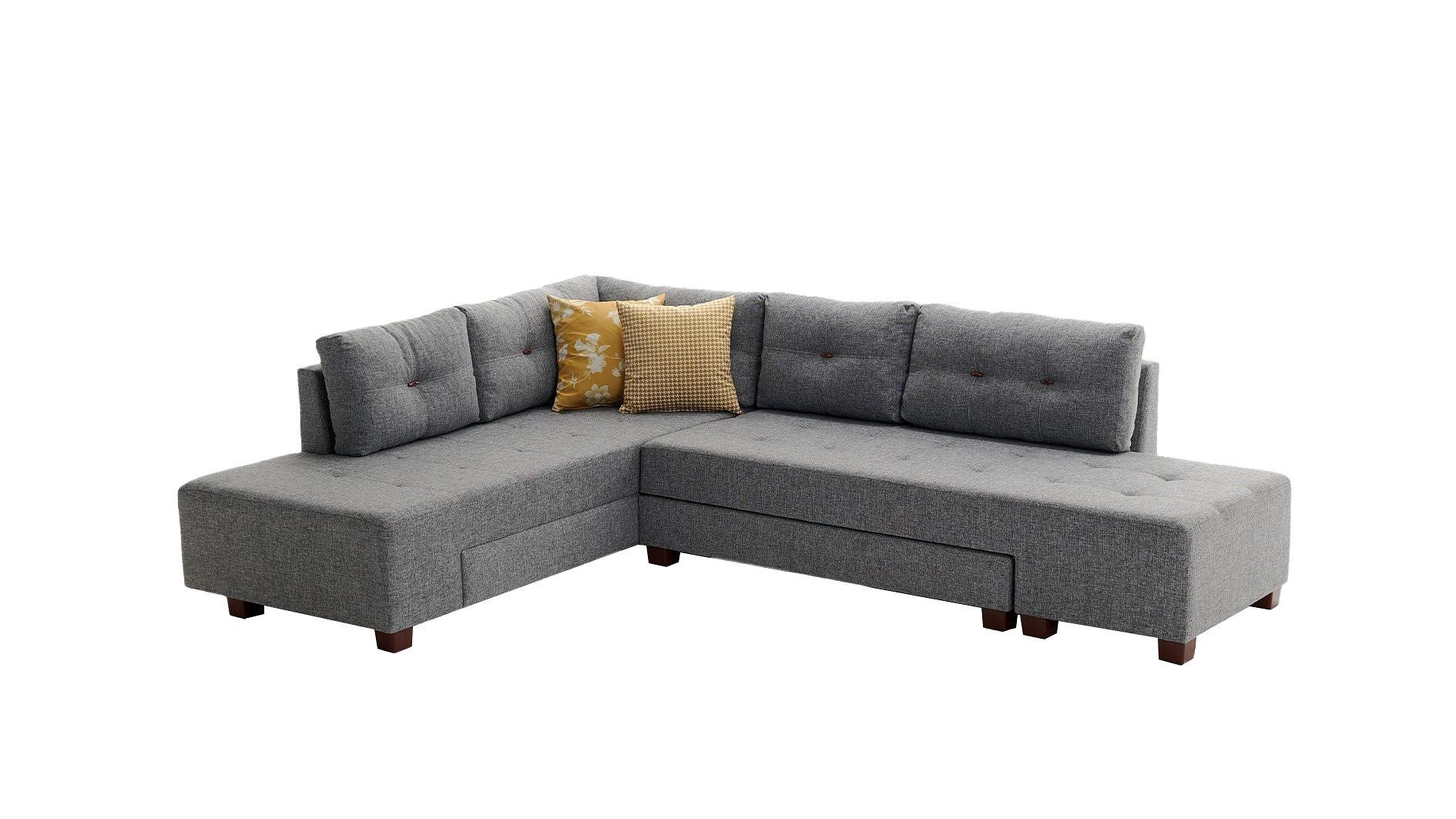 Manama Eckschlafsofa Links Grau 9