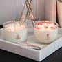 Clean Cotton Scented Candle Soy Wax with Crystals White 3