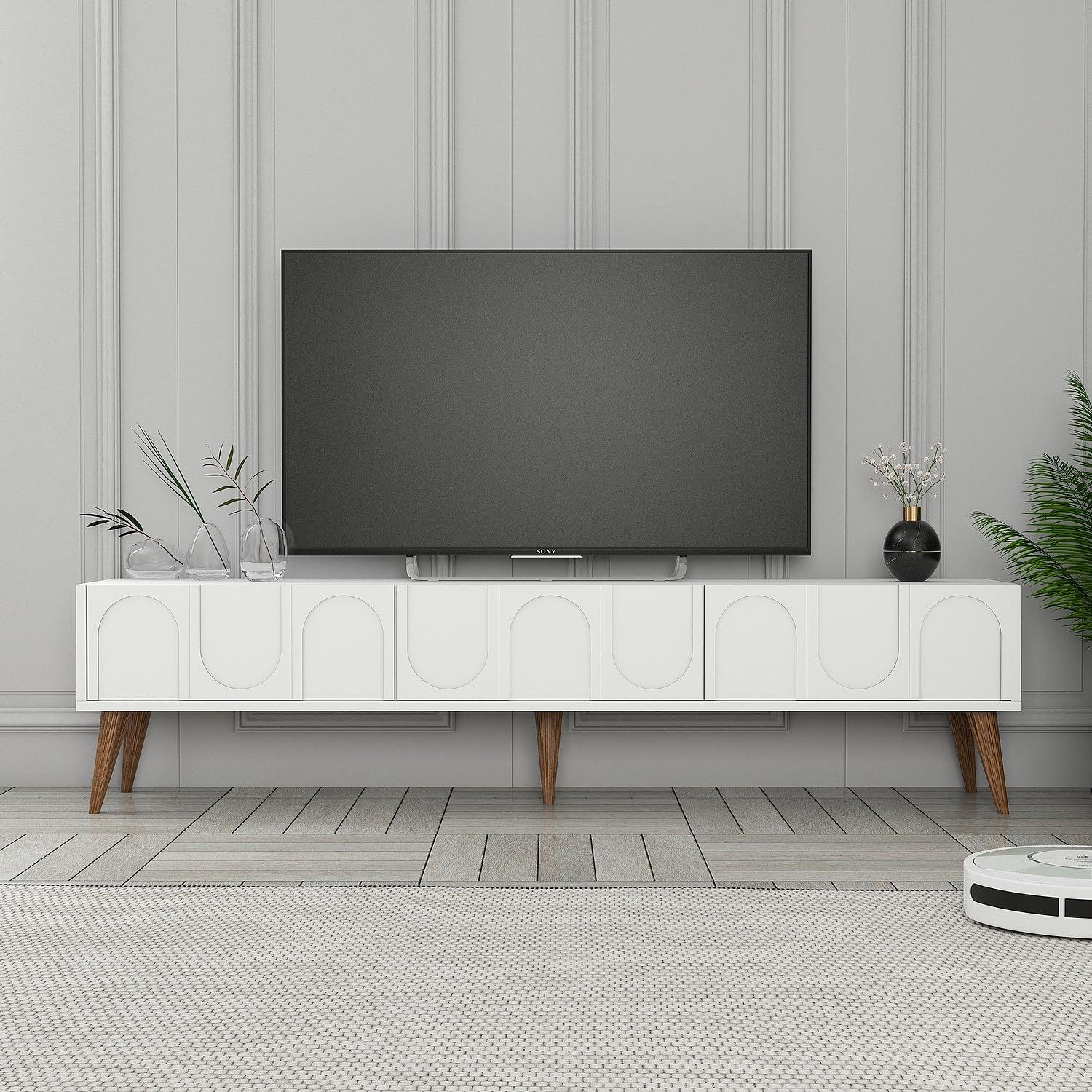 Here's the translation of the German parts, keeping the formatting:

Lyon 44 TV cabinet Wood veneer White 1