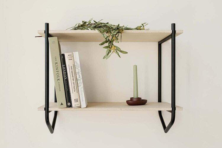 Dessus Scaffale a muro Struttura Naturale Nero 0