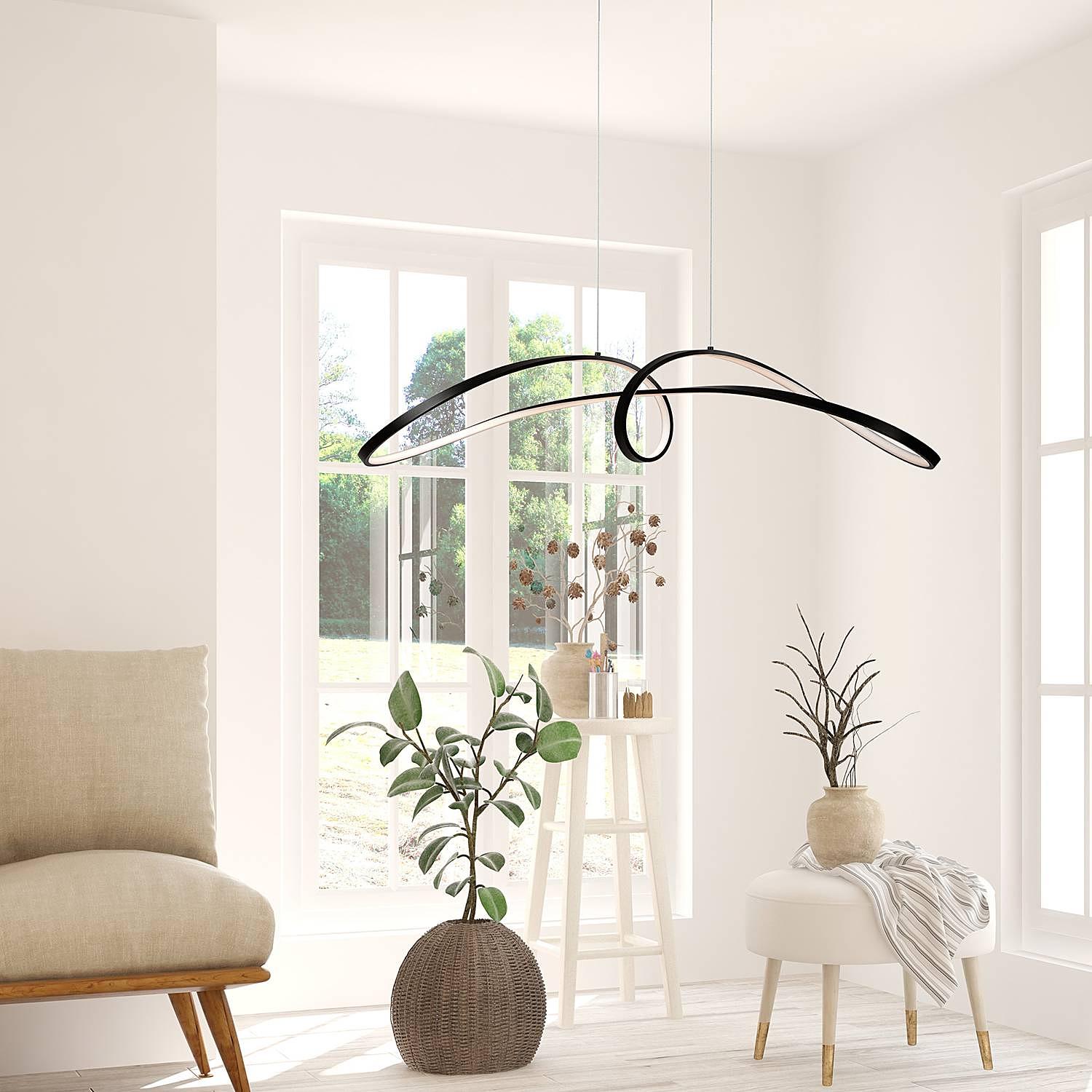 Curve LED-Pendelleuchte Aluminium 1-flammig 1