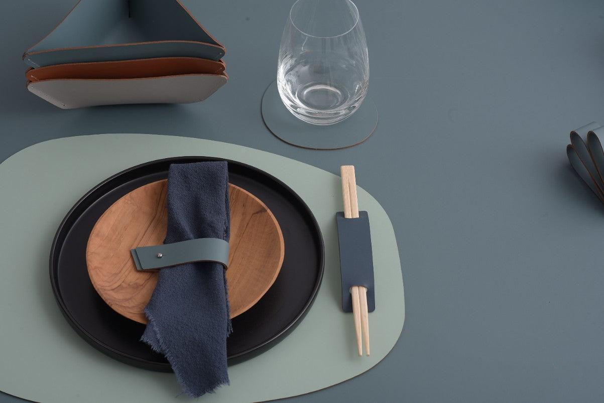 Stone Tischset 100% Recyceltes Leder Mint 5