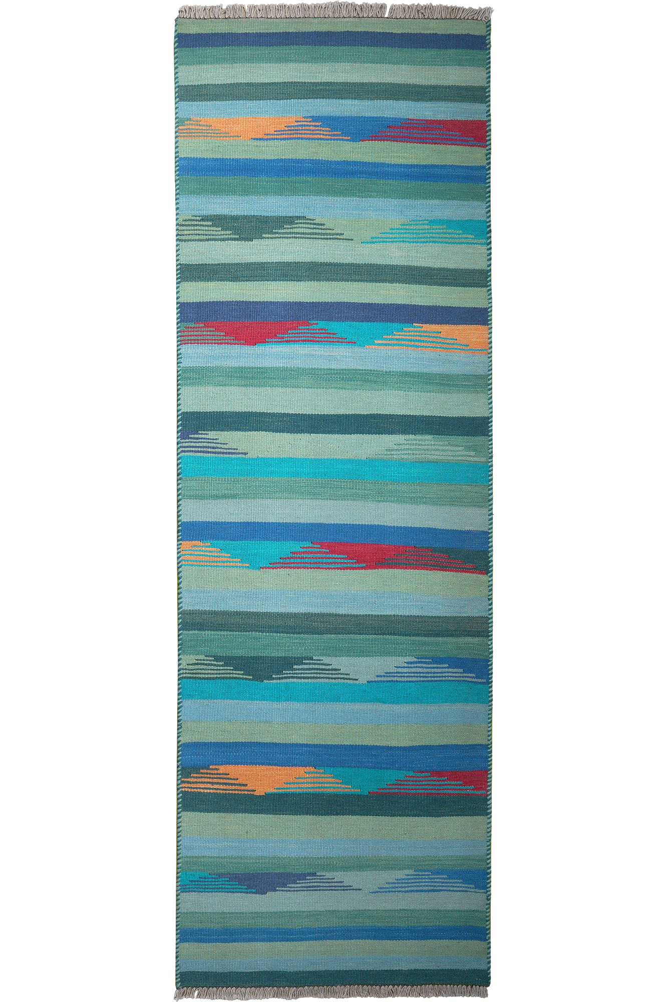 Kilim Gashgai Teppich Wolle Blau 0