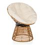 Weavora Papasansessel Drehbar mit Kissen Beige 1