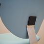 Barber chair Leather Blue 1980s 14