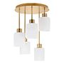 Polley Pendelleuchte 5-flammig Milchglas Gold  4