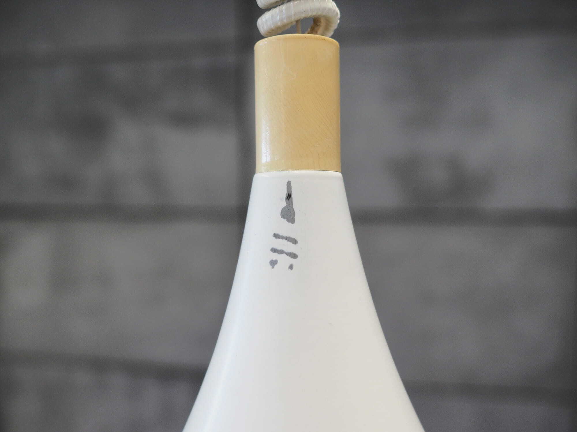 Vintage pendant lamp metal white 1960s 4