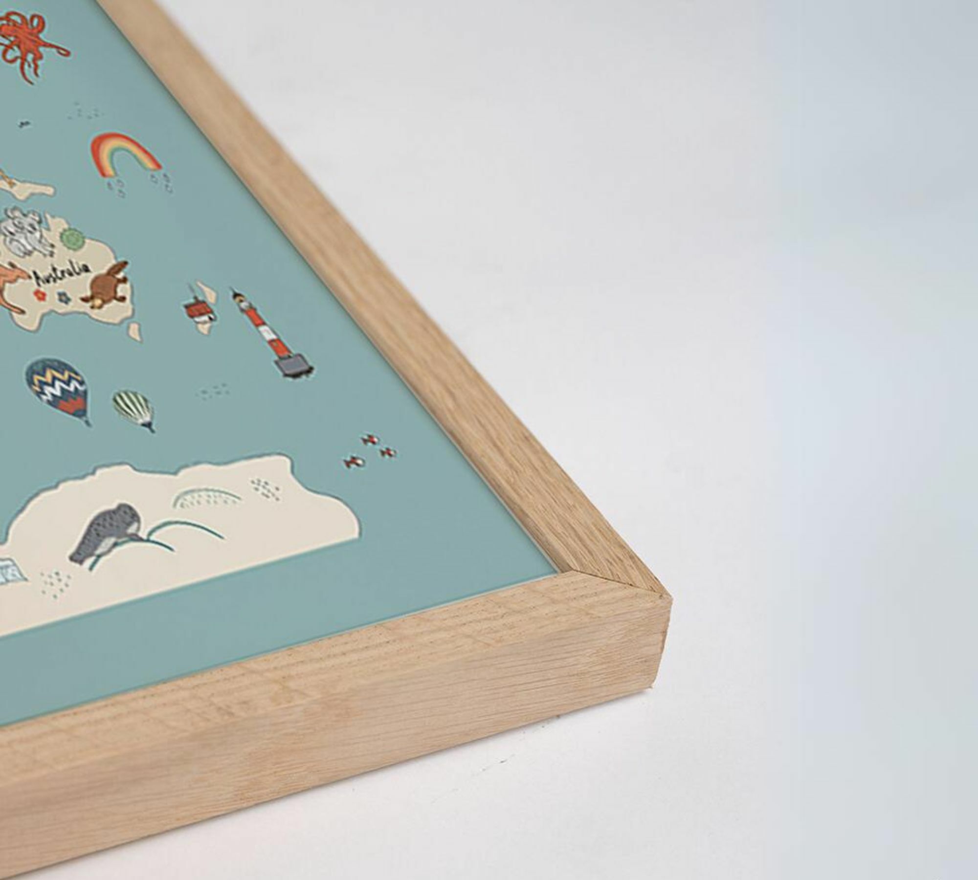 Animals Map Art Print Paper Multicolor 2