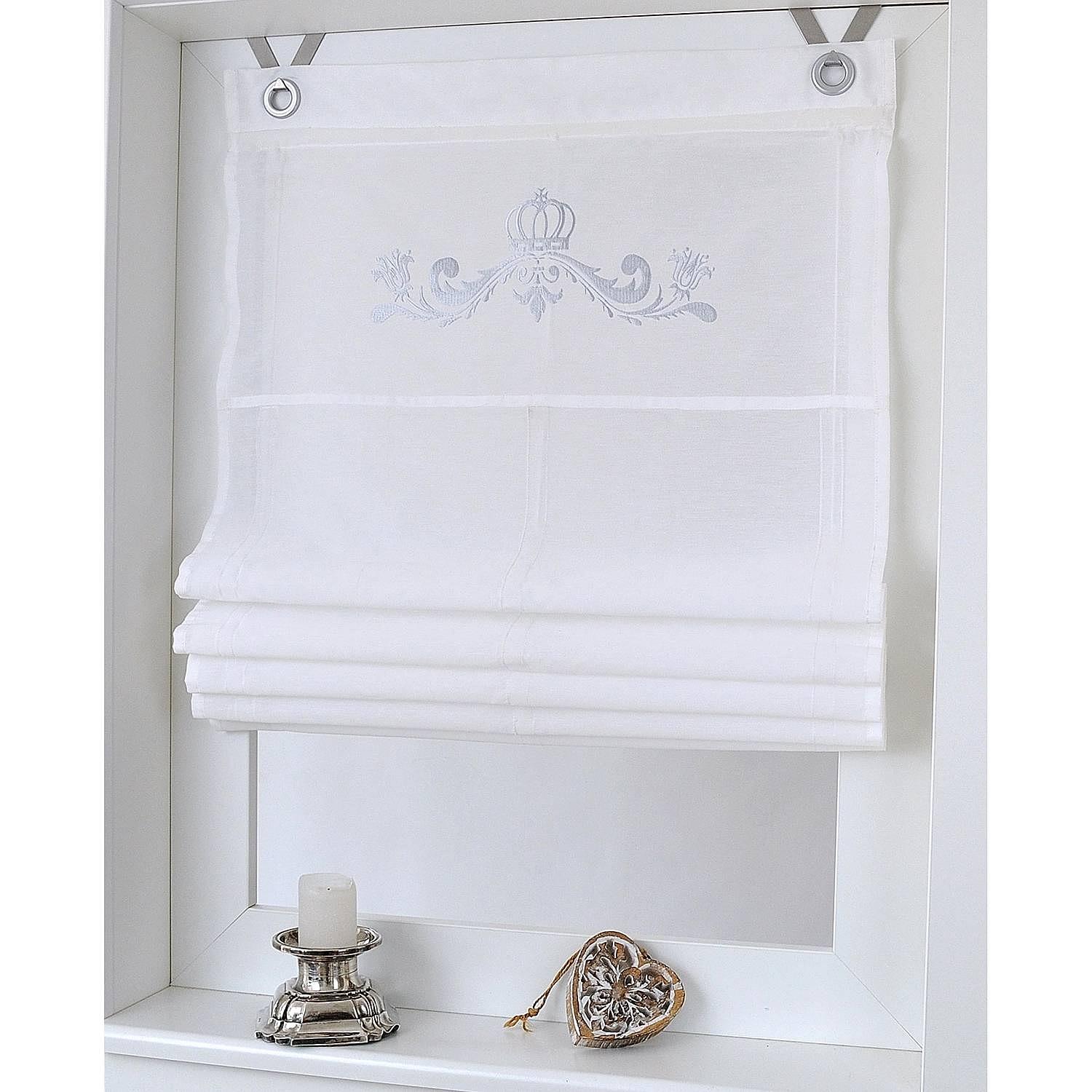 Raffrollo Kessy III Webstoff Weiß 80 x 140 cm 3