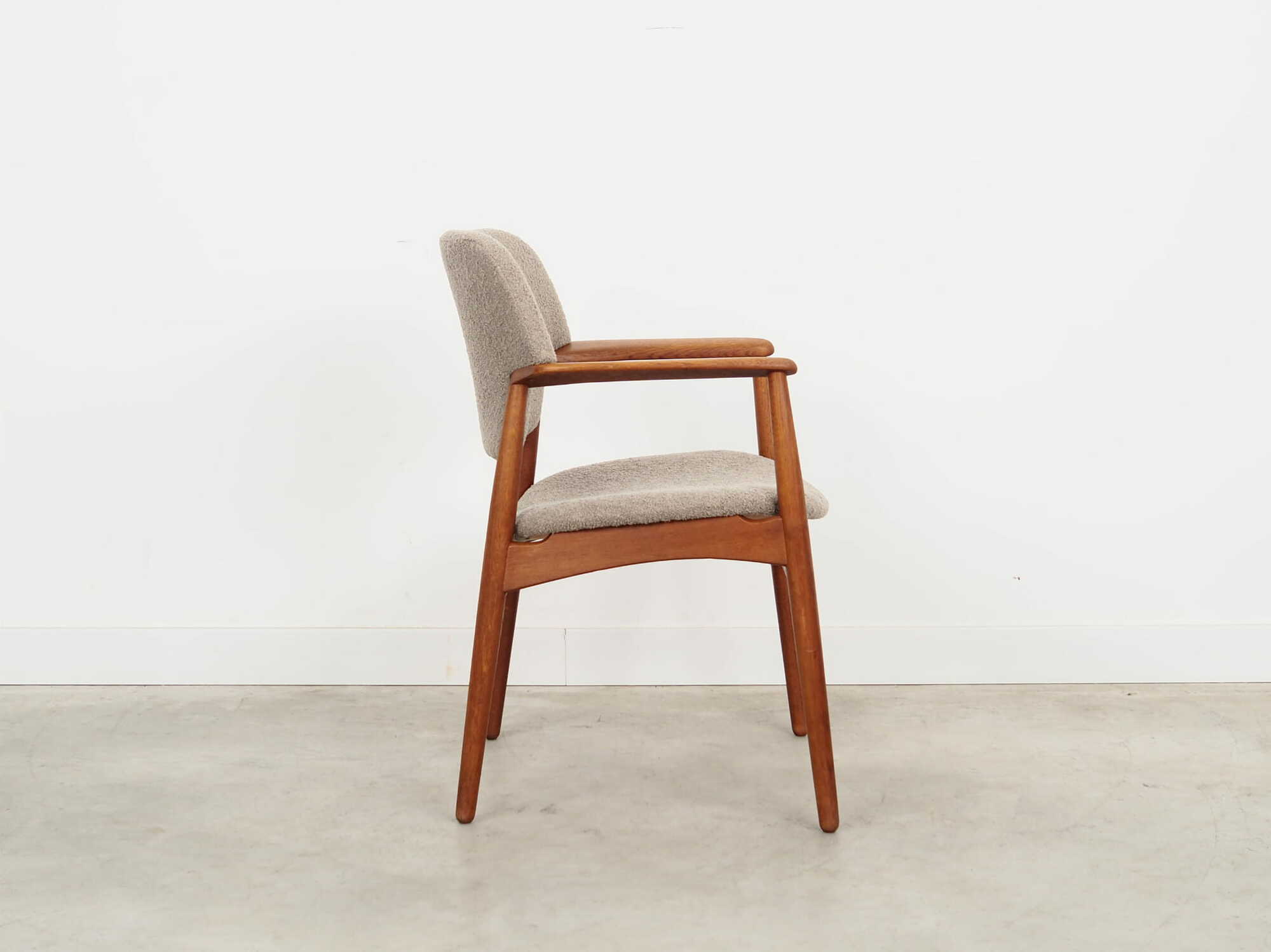 Vintage Chair Teak Wood Textile Grey 1960s 7