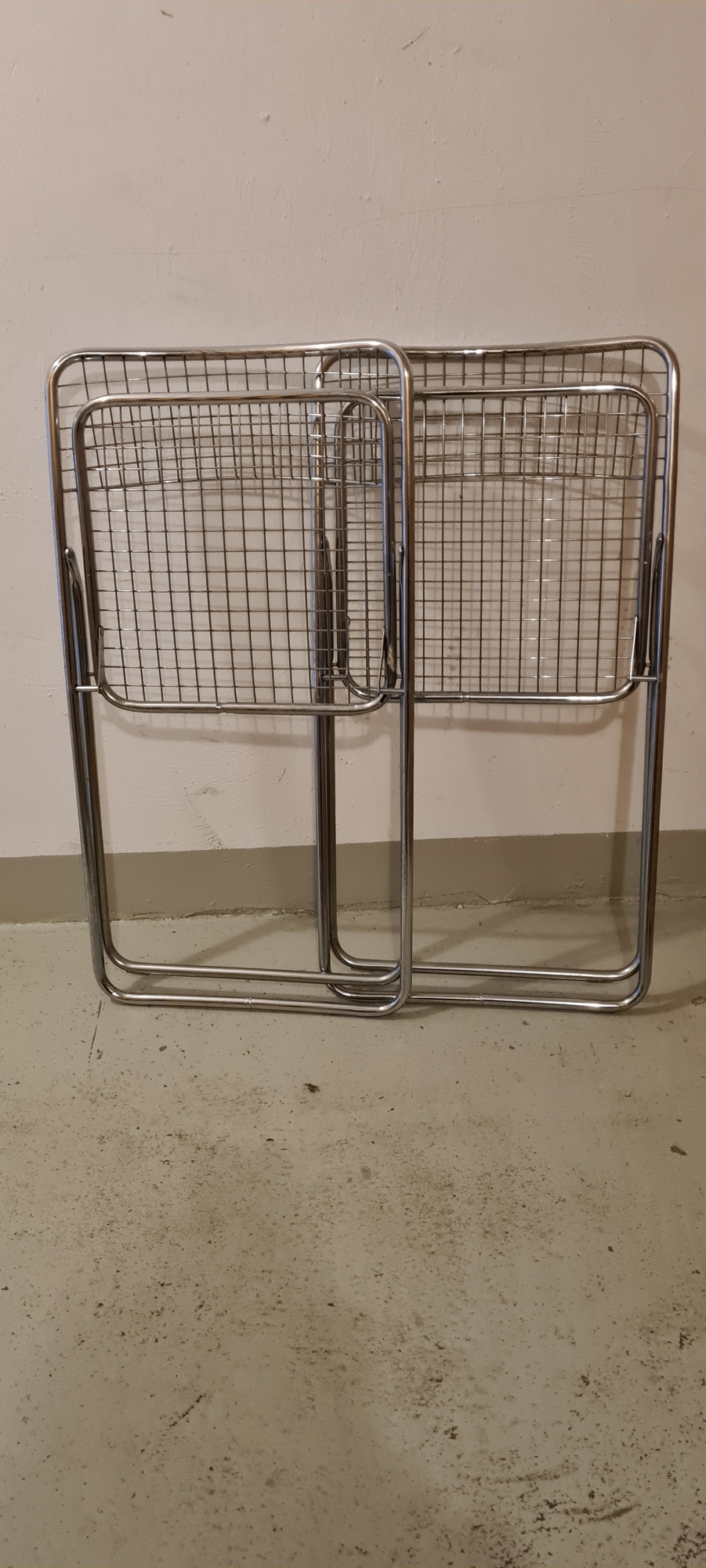 2x Vintage Klappstuhl Niels Gammelgaard Chrom 3