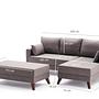 Bella Sofa Récamiere Rechts mit Hocker Braun 7