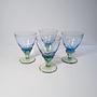 4x Vintage Glas Blau 1990er Jahre 0