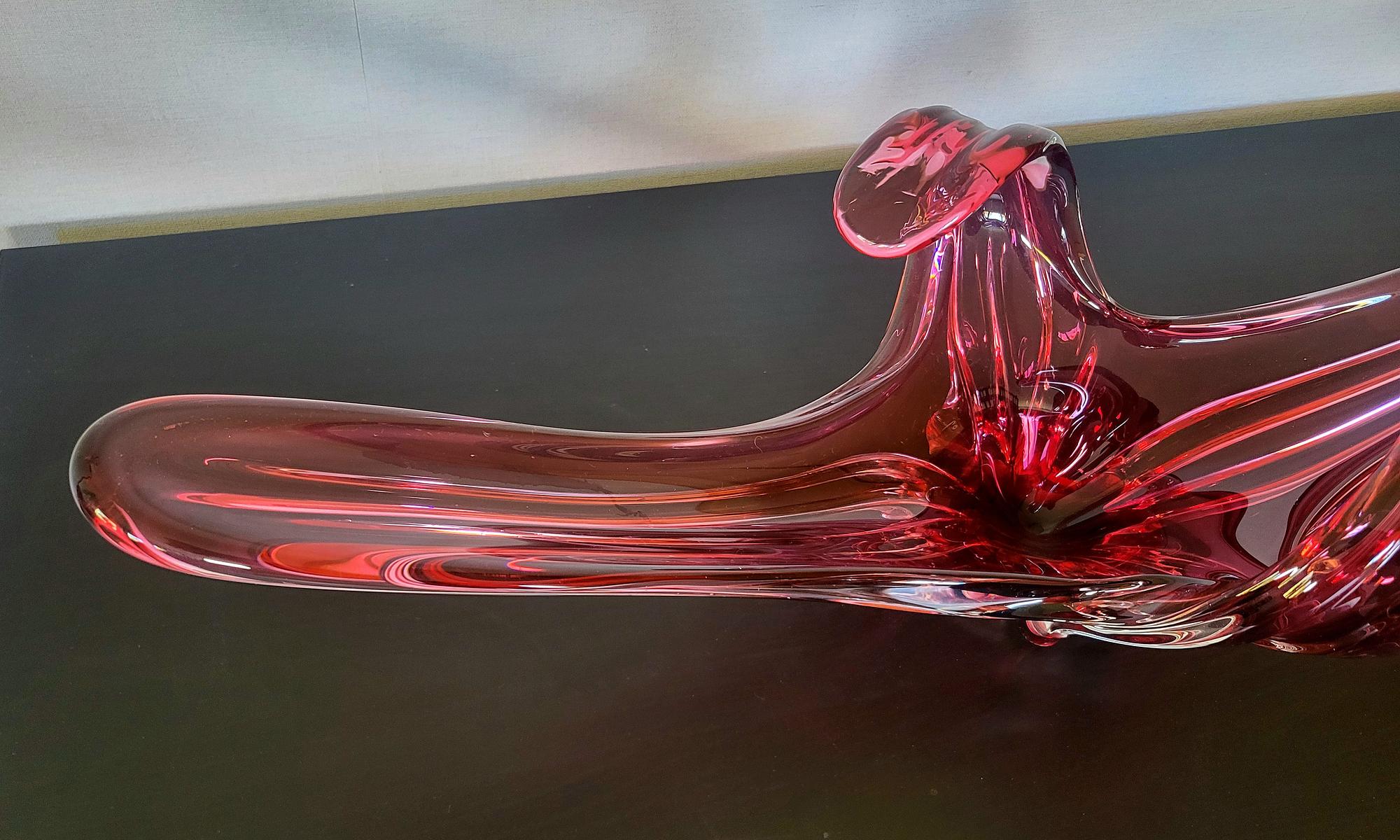 Sommerso Schale Muranoglas Rosé von Flavio Poli 3