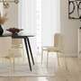 2x Dining chair velvet iron cream 6