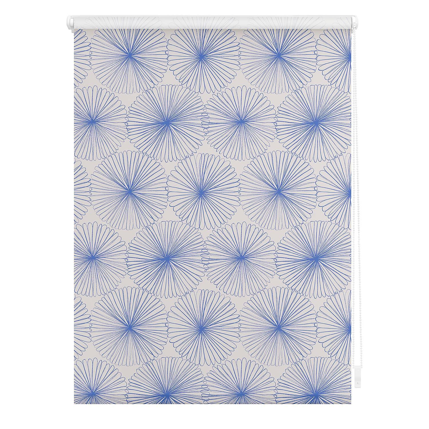 Klemmfix Rollo Flower Wheel Polyester Blau 60 x 150 cm 0