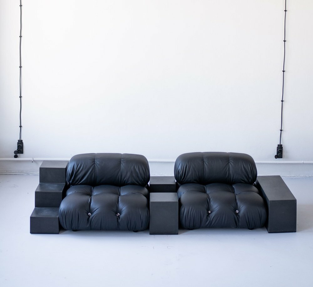 Vintage Mario Bellini Modulares Camaleonda Sofa Schwarz 6