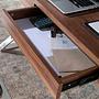 Scrivania impiallacciatura in legno di noce acciaio cromato 5