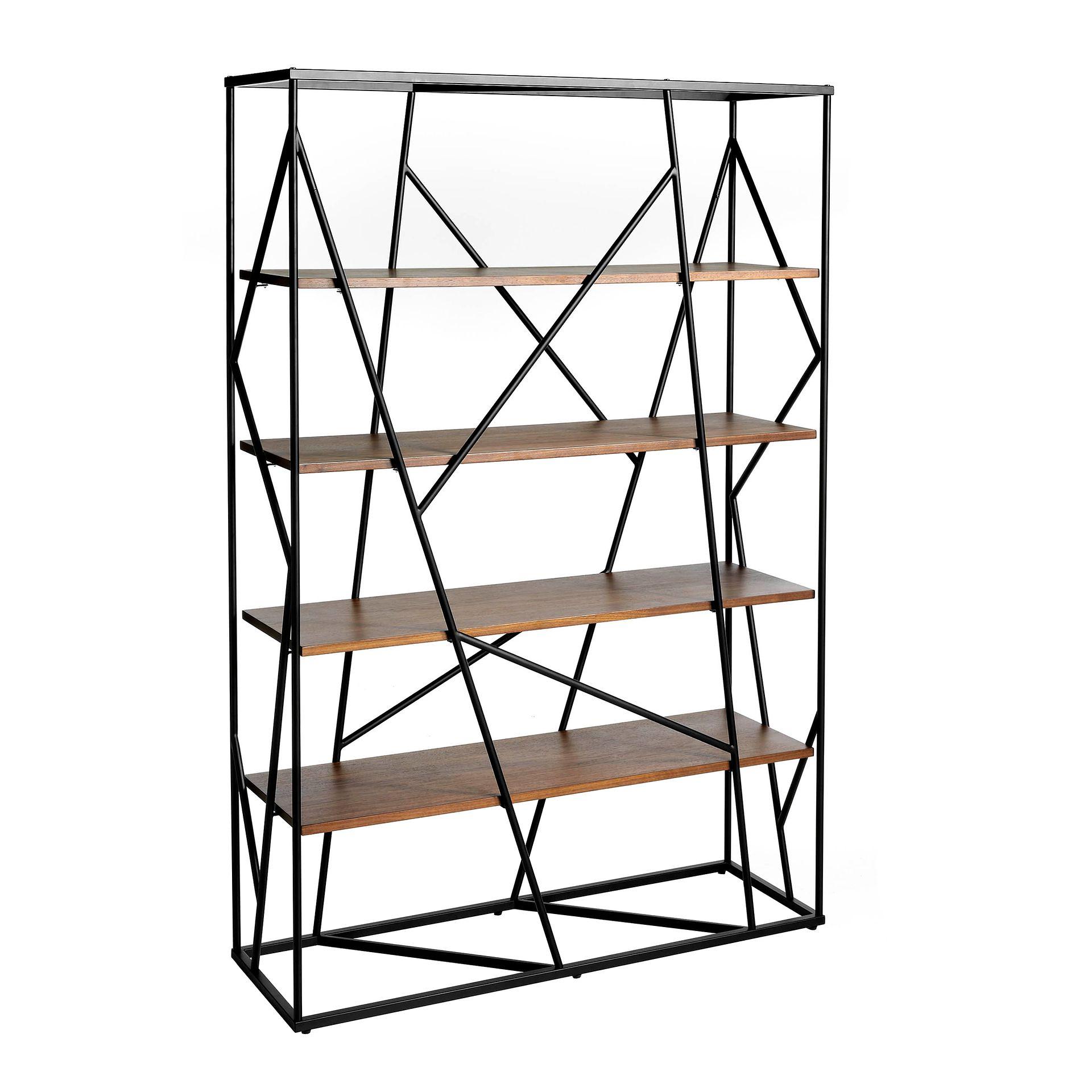 Scaffale legno di noce acciaio 0