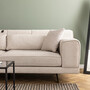 Sofa Récamiere Links Polyester Holz Beige 2