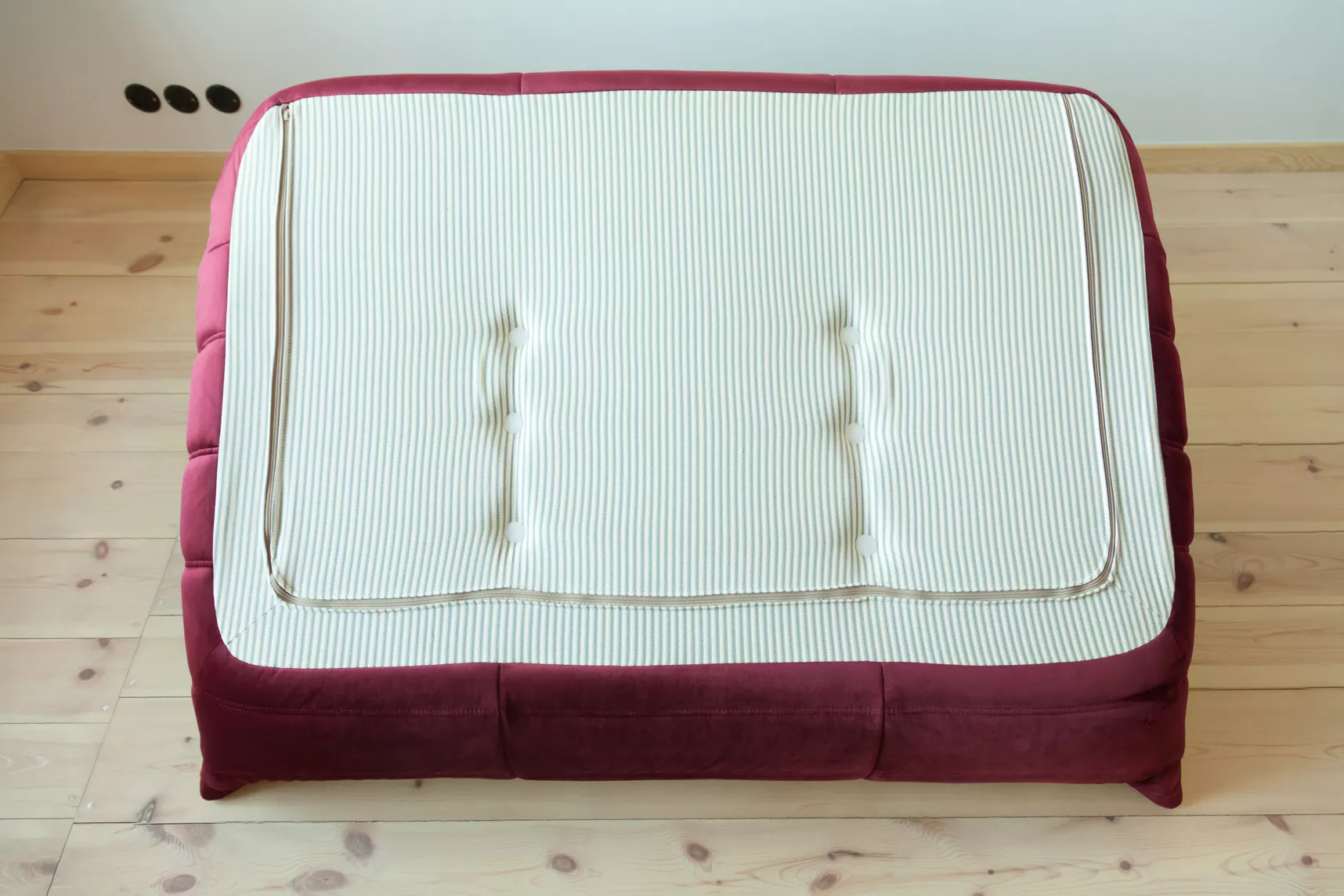 Set Lounge Togo 3 pezzi Velluto Rosso Borgogna 7