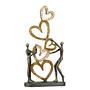 Herz auf Herz Skulptur  Kunstharz Champagner Bronze 1
